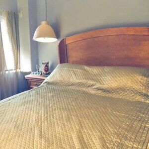 Vintage Peking Handicraft Sage Quilt Spread